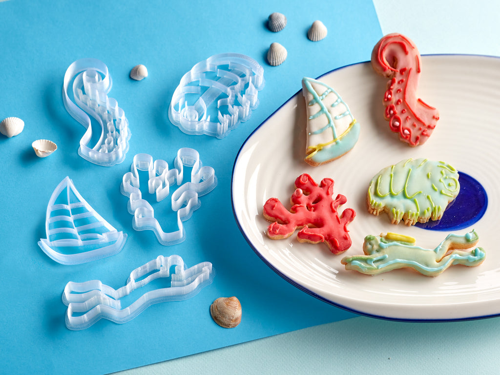 Marine biology Cookie Cutters Biocraftlab with iced Cookies
