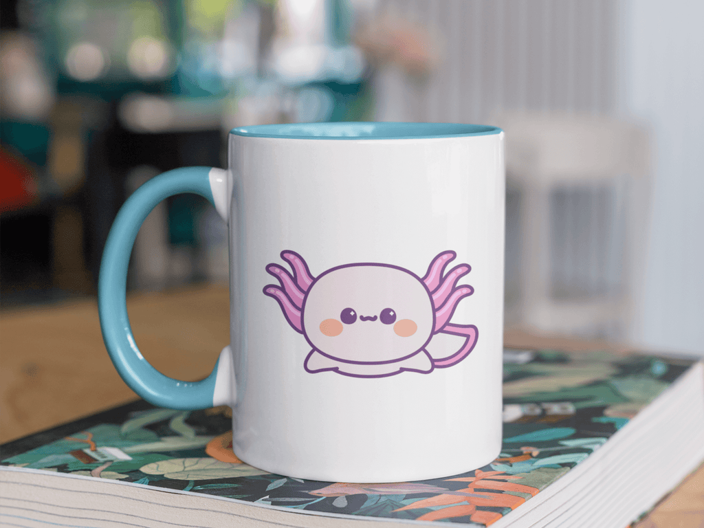 Axolotl Sticker auf Tasse