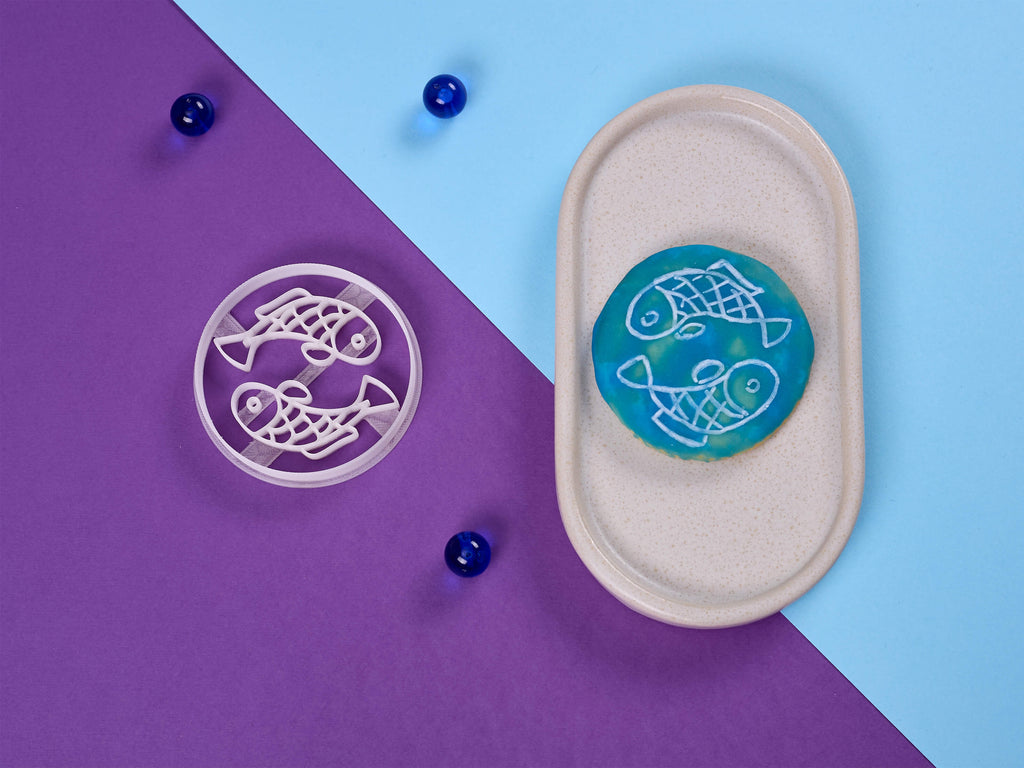 Keksausstecher Fisch mit Keks dekoriert