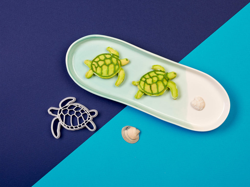 Keksausstecher Schildkröte mit Keksen dekoriert