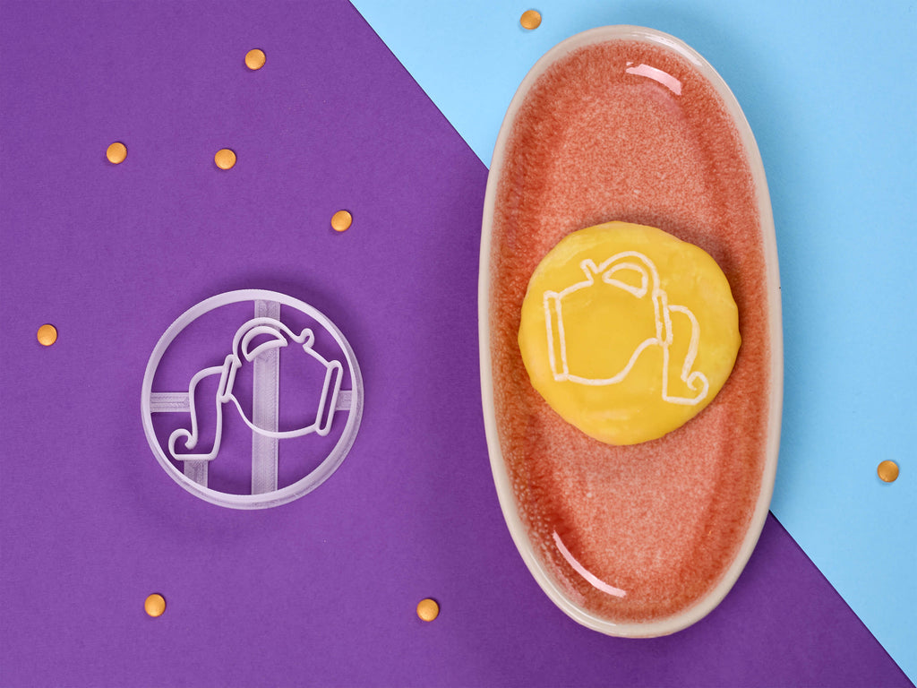 Keksausstecher Wassermann mit Keks dekoriert