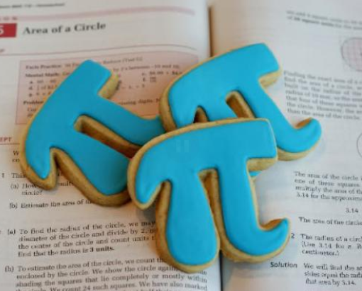 Blaue Kekse aus Keksausstecher für Mathematiker - Pi Kekse
