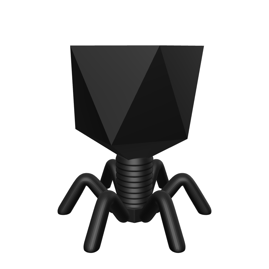 Bakteriophagen Vase in Schwarz