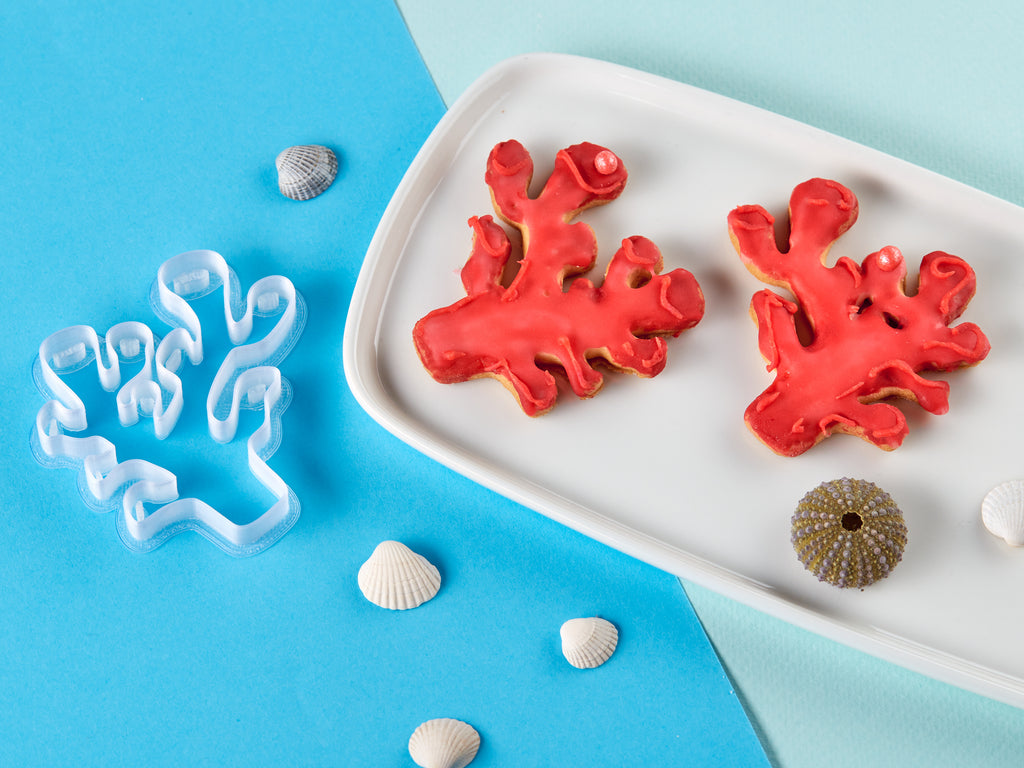 Marine biology Cookie Cutters Biocraftlab - Coral Cookie Cutter with iced Cookies